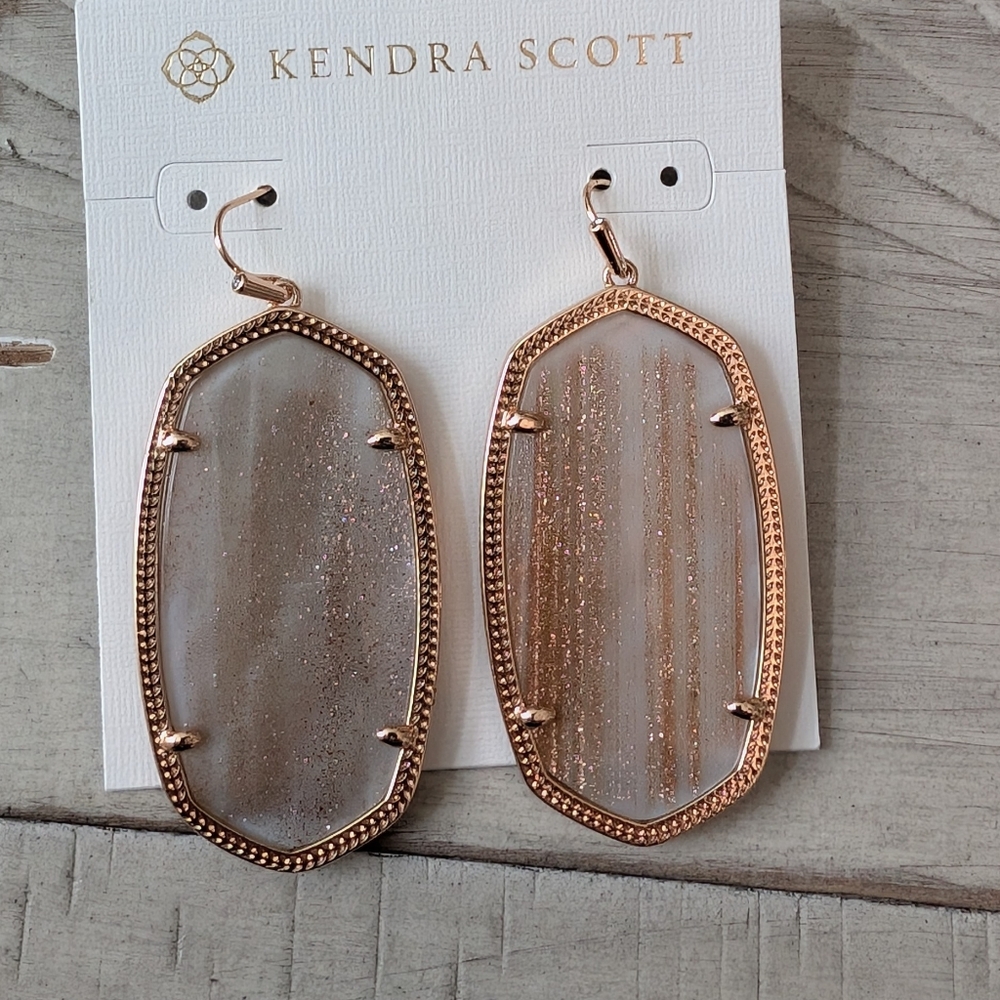 Kendra Scott Danielle Rose Gold and Dusted Glass Earrings